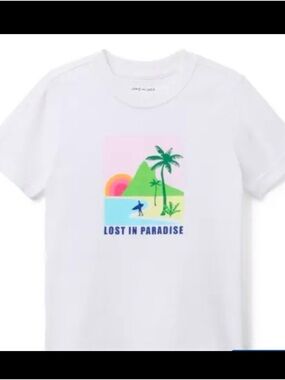 NWT- Janie and Jack Lost in Paradise' White Graphic Tee